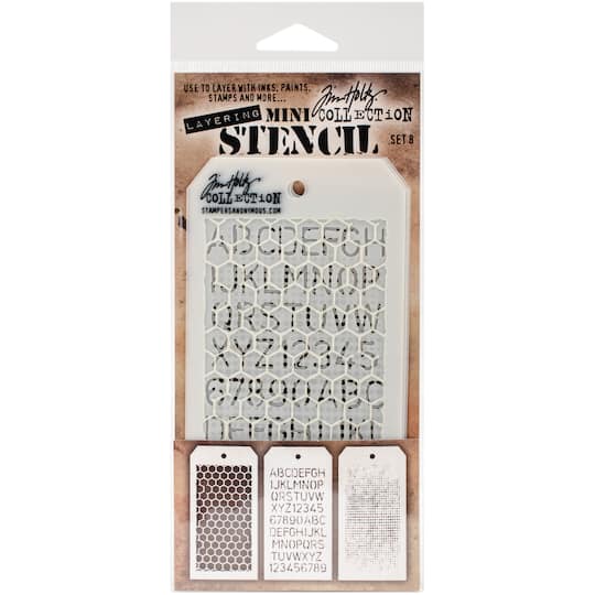 Stampers Anonymous Tim Holtz&#xAE; Mini Layered Stencil Set No.8